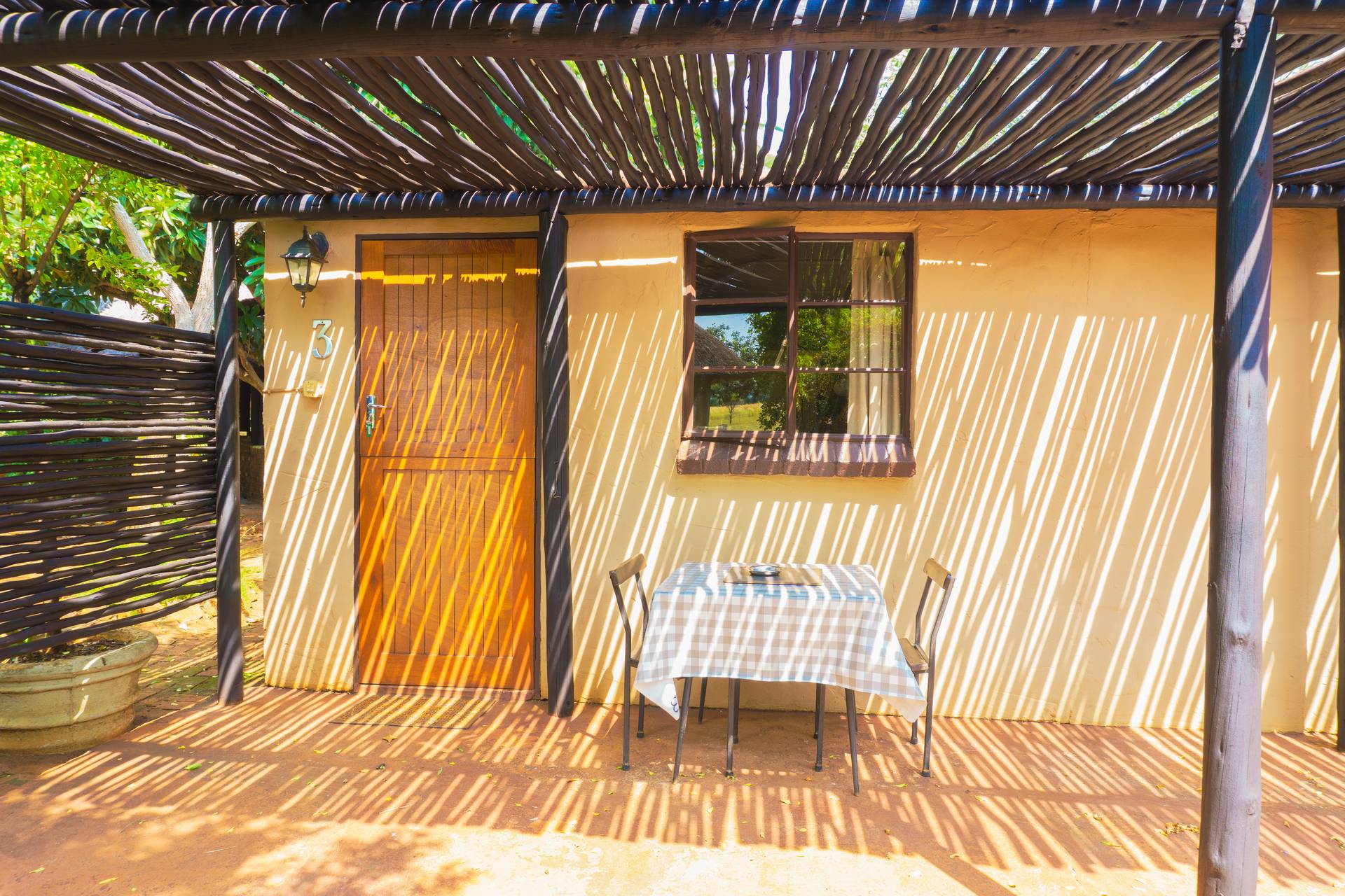 Bedroom in 2-sleeper romantic chalet at Gallery Inn Bela Bela