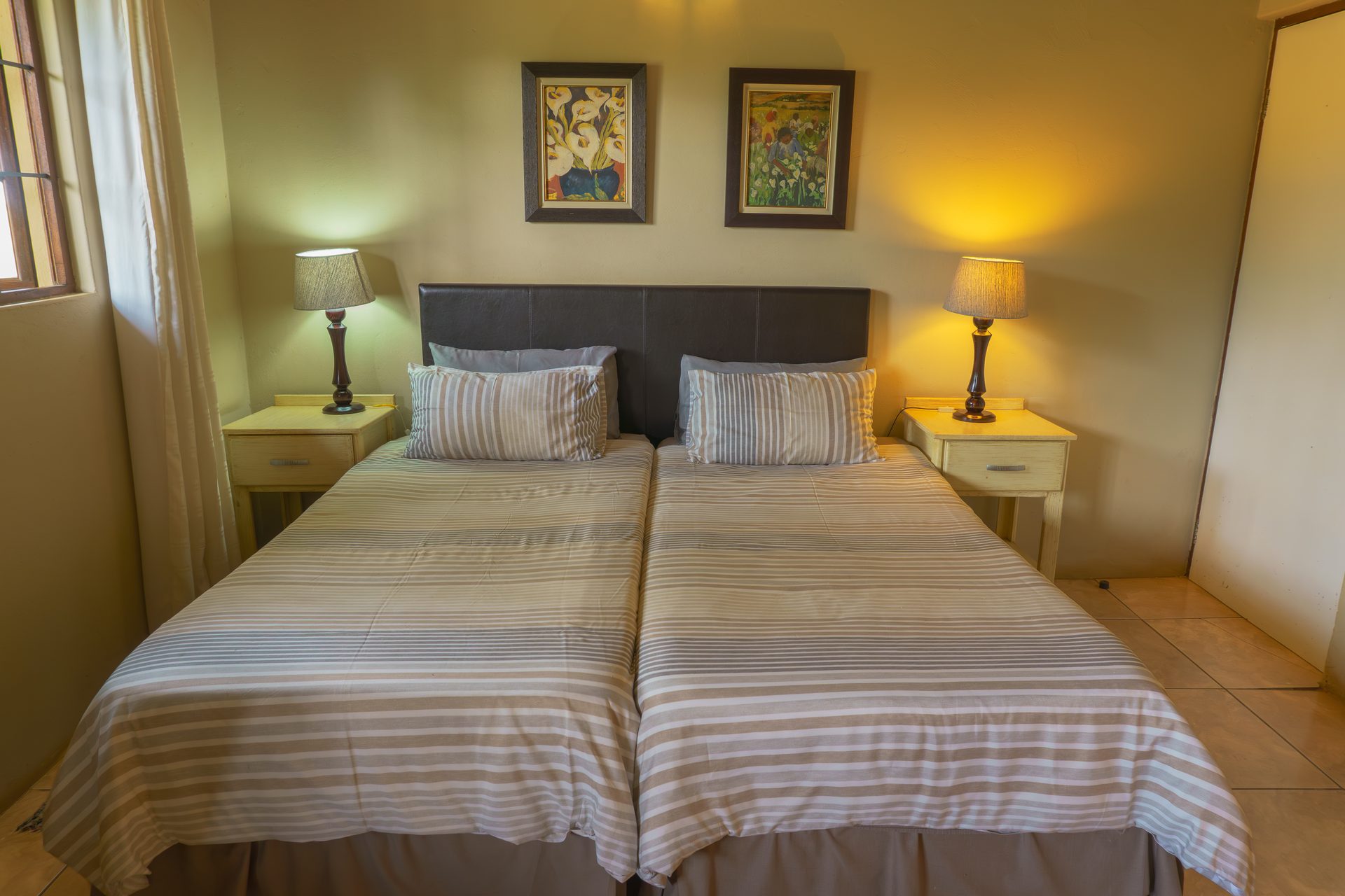 Interior of 7-sleeper self-catering chalet at Gallery Inn Limpopo