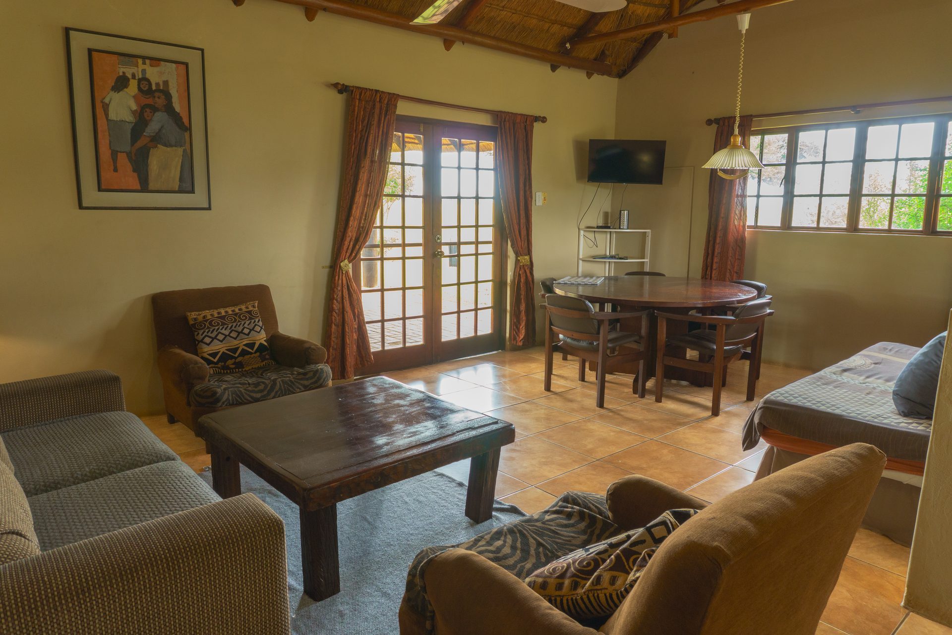 Kitchen in 7-sleeper self-catering chalet at Gallery Inn Limpopo