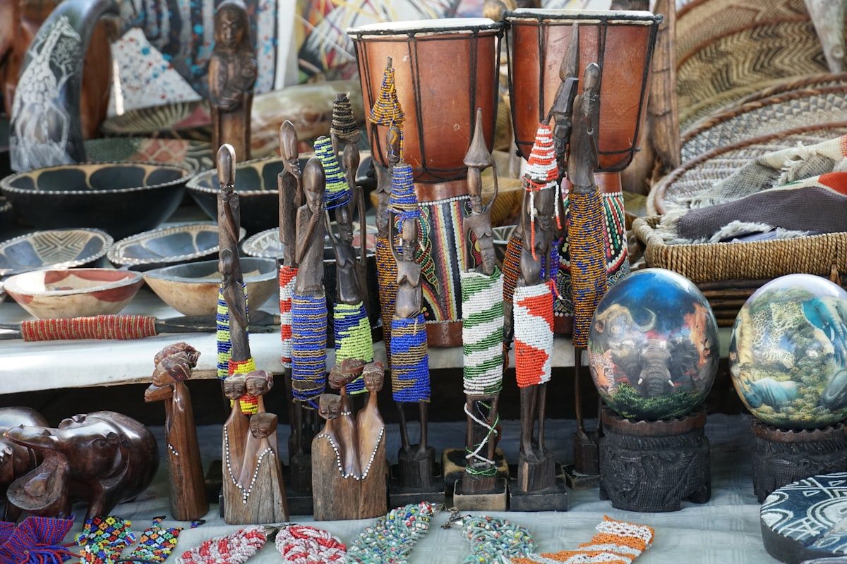 Handmade African crafts and curios at the Bela Bela Flea Market Limpopo